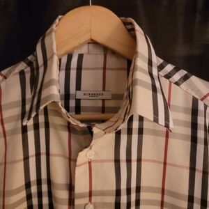 Burberry Men's Checkered Shirt - Black, White, Red
